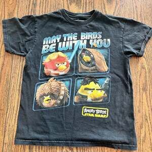 Fifth Sun Angry Birds Star Wars May The Birds Be With You Black Graphic T-Shirt